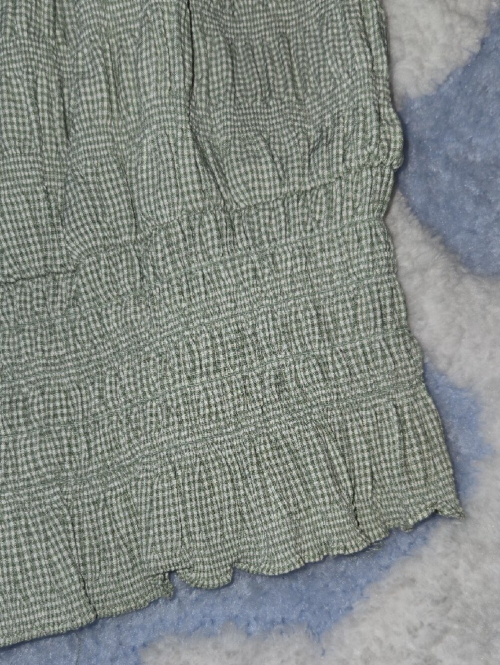Smocked Sage Green Tie-Strap Tank Top - Picture 3 of 10